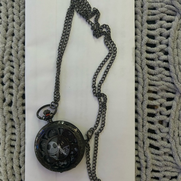 Black jack skeleton with Pocket Watch Necklace - Picture 1 of 3